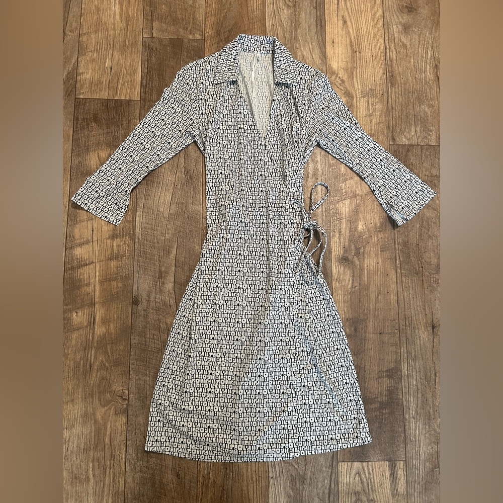 Max Studio Wrap Black/White Print Dress